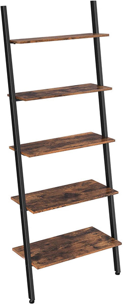 5-Tier Leaning Ladder Shelf, Bookshelf Rack, for Living Room, Kitchen, Office