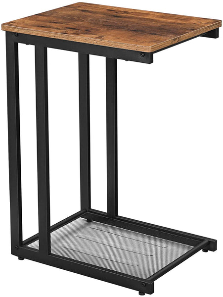 Side Table, End Table with Mesh Shelf, Nightstand, Under Sofa & Bed