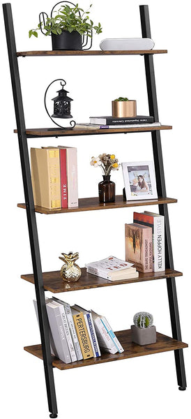 5-Tier Leaning Ladder Shelf, Bookshelf Rack, for Living Room, Kitchen, Office