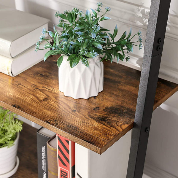 5-Tier Leaning Ladder Shelf, Bookshelf Rack, for Living Room, Kitchen, Office