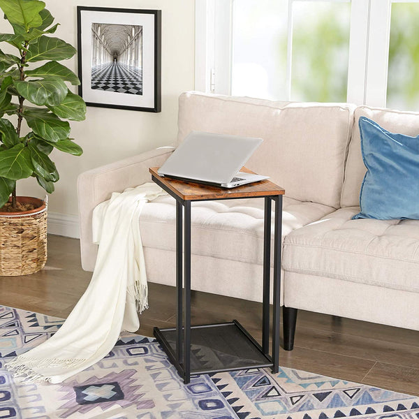 Side Table, End Table with Mesh Shelf, Nightstand, Under Sofa & Bed