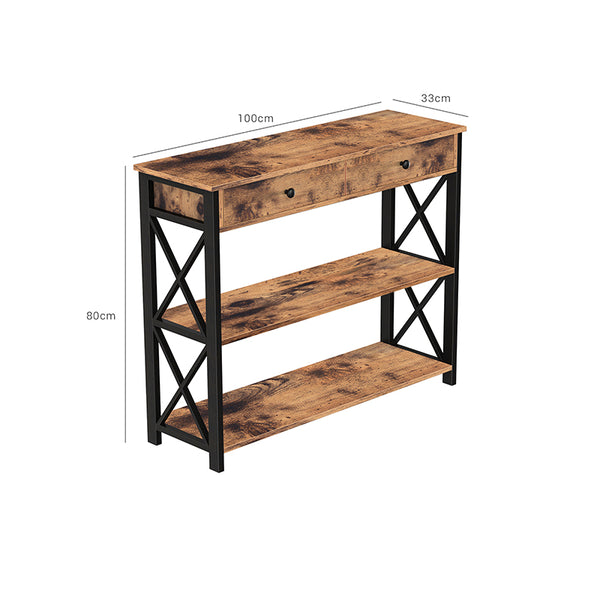Light Rustic Brown Hallway Console Table
