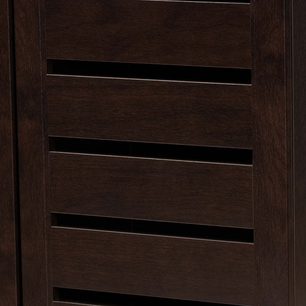 10-Shelves 3-Door Shoes Cabinet Entryway Storage 20-Pairs Organizer Dark Brown