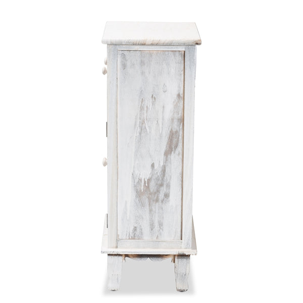 Classic and Traditional Antique White Finished Wood 2-Drawer Storage Unit