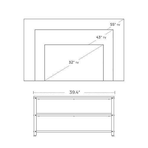 TV Stand for TVs up to 43 Inches, Storage Console with Metal Shelf, Entertainment Center