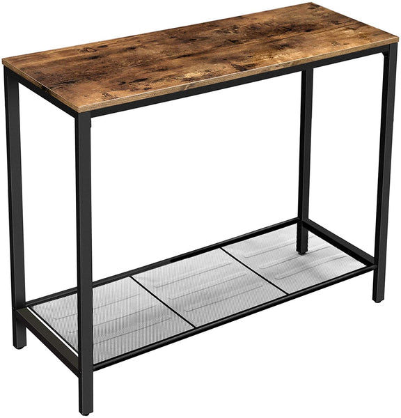 Console Table, Sofa Table, Entryway Table with Metal Mesh Shelf