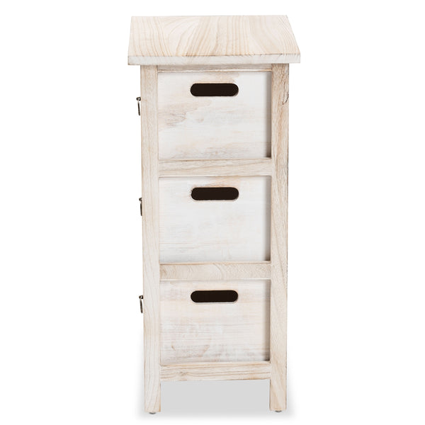 Rustic and Modern Light Brown Wood 3-Drawer Storage Unit