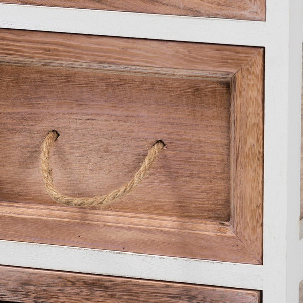 Modern and Contemporary Two-Tone White and Oak Brown Finished Wood 3-Drawer Storage Unit