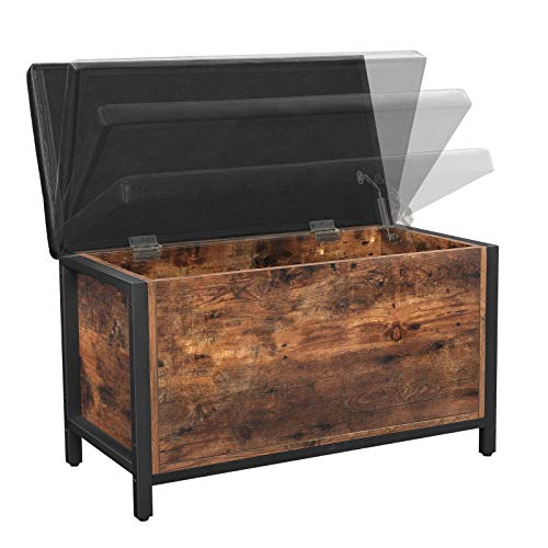 Storage Bench, Flip Top Storage Ottoman and Trunk with Padded Seat, Bed End Stool