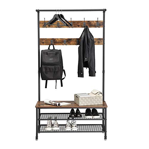 Large 9-Hook Heavy Duty Iron Frame Industrial Coat Rack Large Size