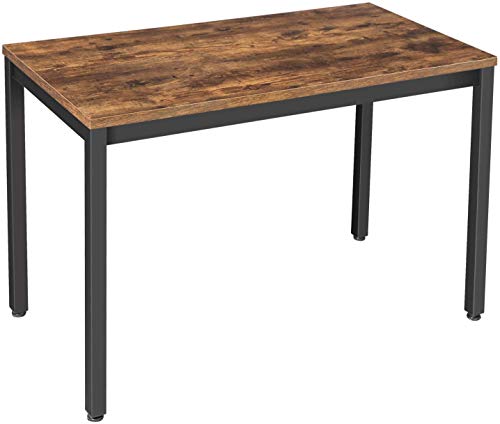 47.2 Inch Computer Desk, Rustic Brown Writing Desk with Stable Metal Frame, Multifunctional Table in Home Office,