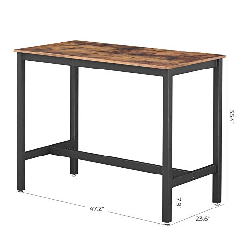 Dining Table, Bar Table with Solid Metal Frame, Multifunctional Desk