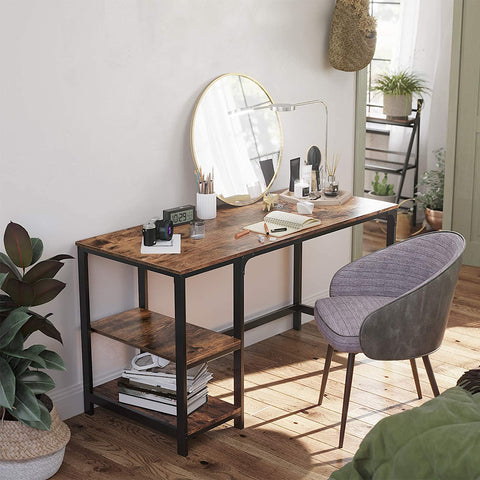 Vintage 47-Inch Writing Desk, Computer Desk for Laptops, with 2 Shelves on Left or Right