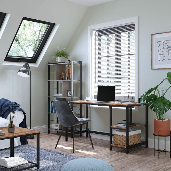 Vintage 47-Inch Writing Desk, Computer Desk for Laptops, with 2 Shelves on Left or Right