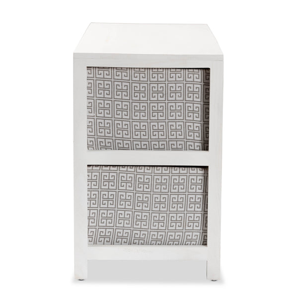 Modern and Contemporary White Finished Wood 4-Basket Storage Unit