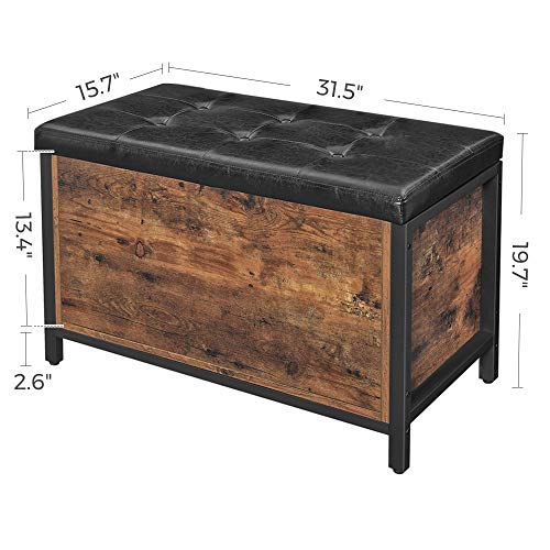 Storage Bench, Flip Top Storage Ottoman and Trunk with Padded Seat, Bed End Stool