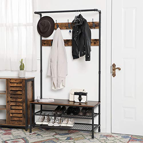 Large 9-Hook Heavy Duty Iron Frame Industrial Coat Rack Large Size