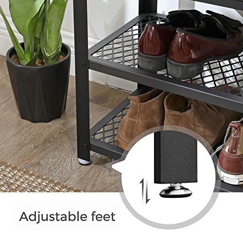 3-Tier Shoe Rack, Storage Shelves With Seat