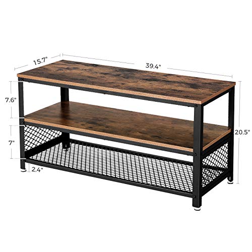 TV Stand for TVs up to 43 Inches, Storage Console with Metal Shelf, Entertainment Center