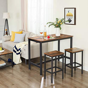 Dining Table, Bar Table with Solid Metal Frame, Multifunctional Desk