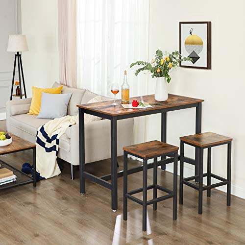 Dining Table, Bar Table with Solid Metal Frame, Multifunctional Desk