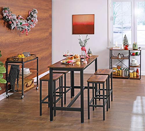 Dining Table, Bar Table with Solid Metal Frame, Multifunctional Desk