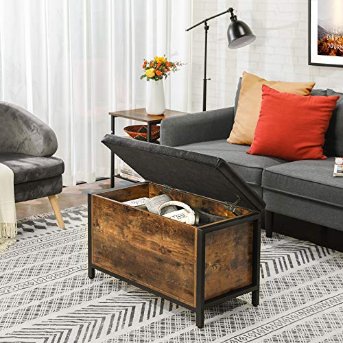 Storage Bench, Flip Top Storage Ottoman and Trunk with Padded Seat, Bed End Stool