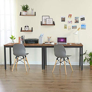 47.2 Inch Computer Desk, Rustic Brown Writing Desk with Stable Metal Frame, Multifunctional Table in Home Office,