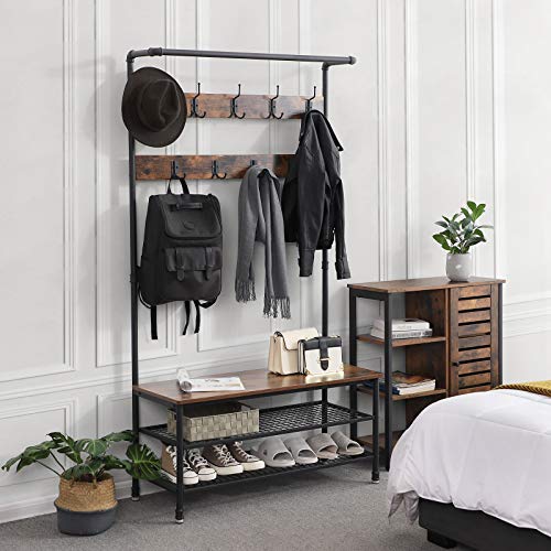 Large 9-Hook Heavy Duty Iron Frame Industrial Coat Rack Large Size