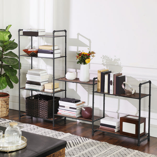 5-Tier Storage Rack, Customizable Bathroom Kitchen Shelf Stand with Adjustable Shelves,