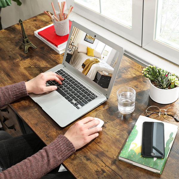 55-Inch Computer Desk with 8 Hooks, Home Office Desk