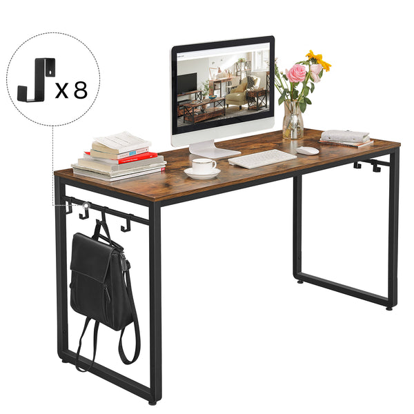 55-Inch Computer Desk with 8 Hooks, Home Office Desk