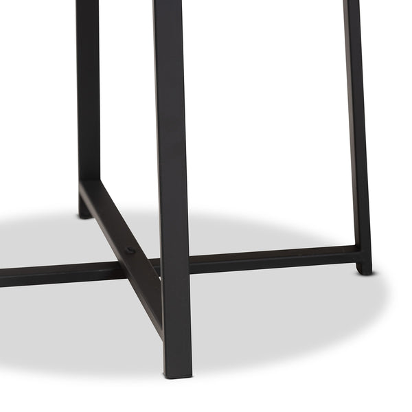 Sadiya Modern Industrial Black Finished Metal Outdoor Side Table