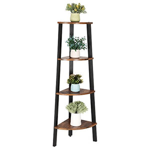 4 Tier Corner Shelf Rack and Organizer Ladder