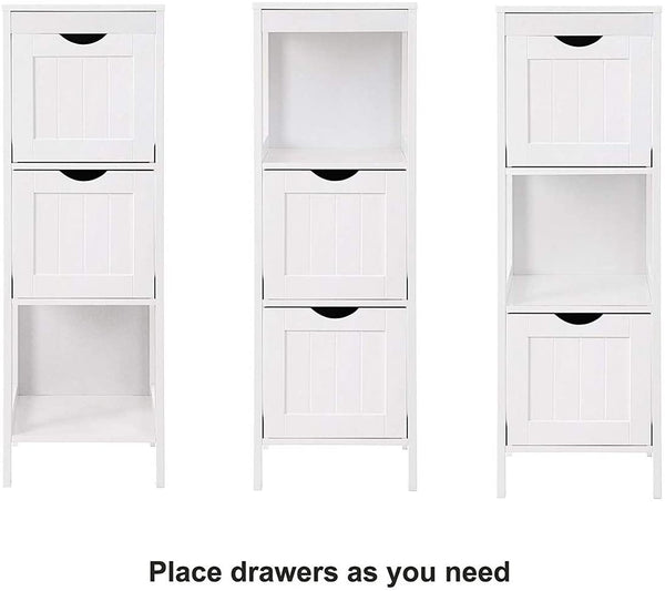 Multifunctional Bathroom Cabinet Holder, 2 Drawers, Open Shelf, White