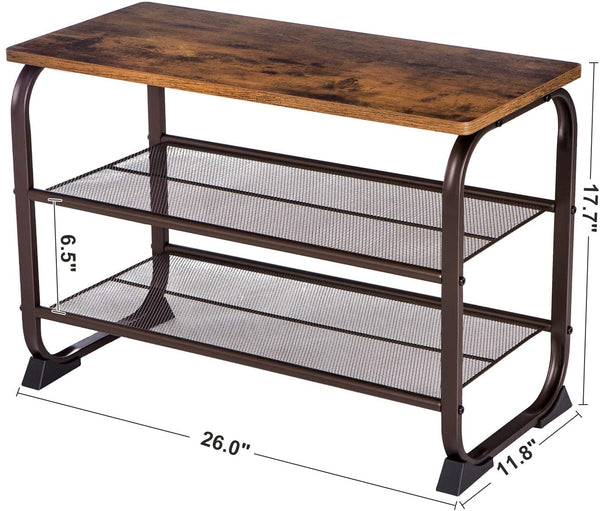 3-Tier Shoe Bench Rack Storage Shelf