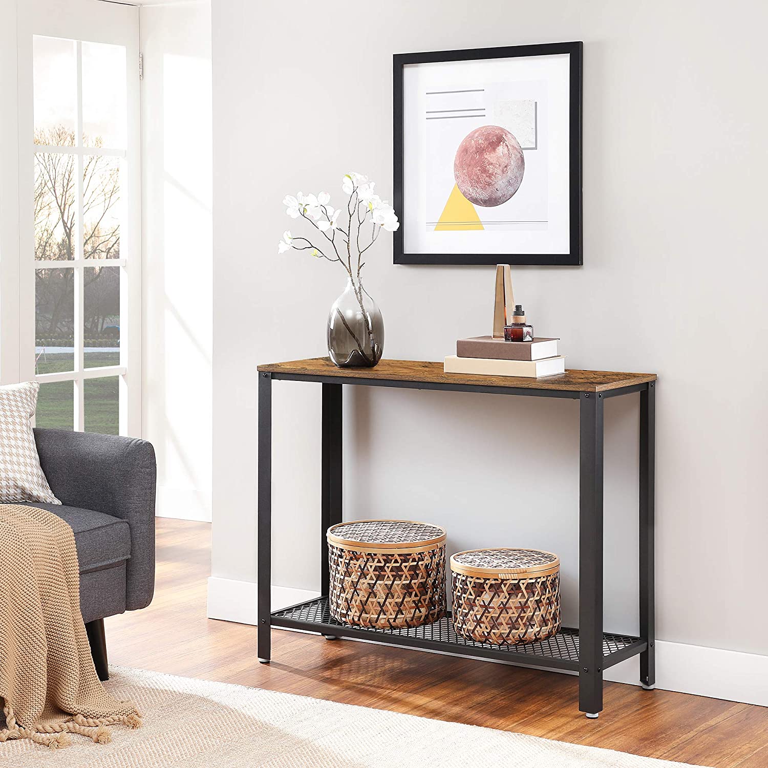 Console Table Sofa Table Metal Frame for Entryway