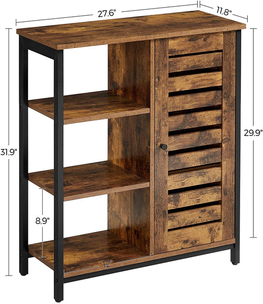 Lowell Storage Cabinet, Floor Standing Cabinet, Sideboard with 3 Shelves and Cupboard