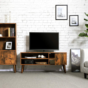 Retro TV Stand, Modern Entertainment Center for Flat Screen TV, Game Consoles