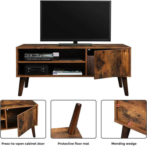 Retro TV Stand, Modern Entertainment Center for Flat Screen TV, Game Consoles