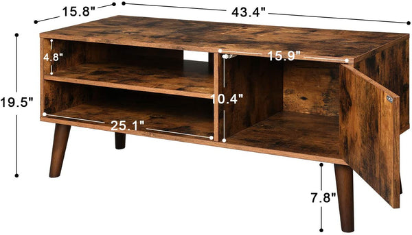 Retro TV Stand, Modern Entertainment Center for Flat Screen TV, Game Consoles