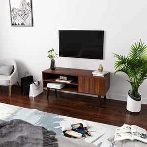 Walnut Retro TV Stand Console, Entertainment Center for Flat Screen TV,