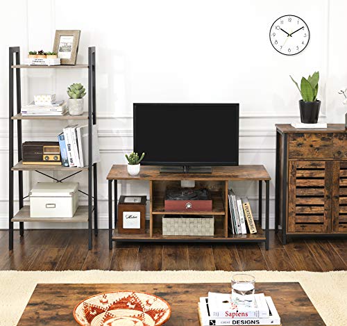 TV Stand for TVs up to 48 Inches, TV Console Table with Shelving, Rustic Brown