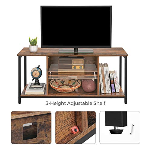 TV Stand for TVs up to 48 Inches, TV Console Table with Shelving, Rustic Brown