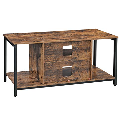 TV Stand for TVs up to 48 Inches, TV Console Table with Shelving, Rustic Brown