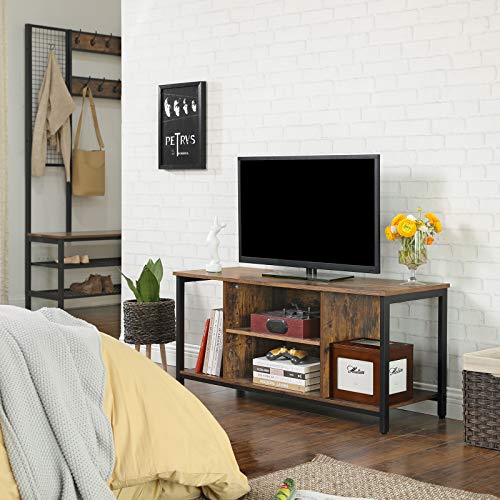 TV Stand for TVs up to 48 Inches, TV Console Table with Shelving, Rustic Brown