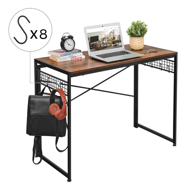 Folding Computer Desk Writing Desk with 8 Hooks