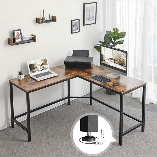 L-Shaped Computer Desk, Corner Writing Desk, Space-Saving Study Desk, Gaming Desk