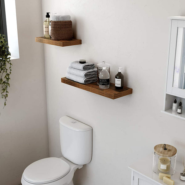 15.7-Inch Brown Floating Shelf, Invisible Bracket