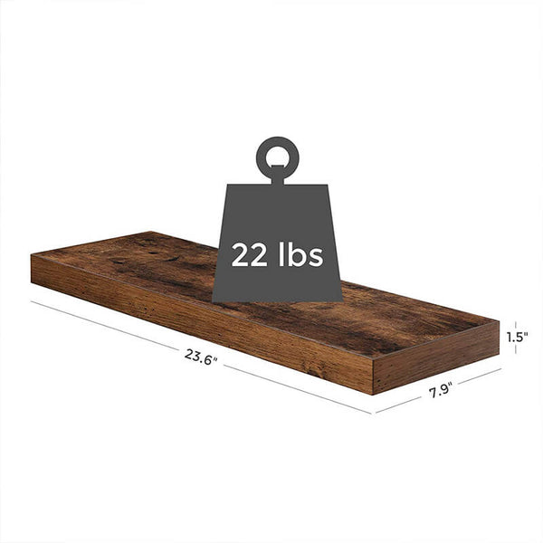 23-Inch Floating Brown Ledge Wall Shelf